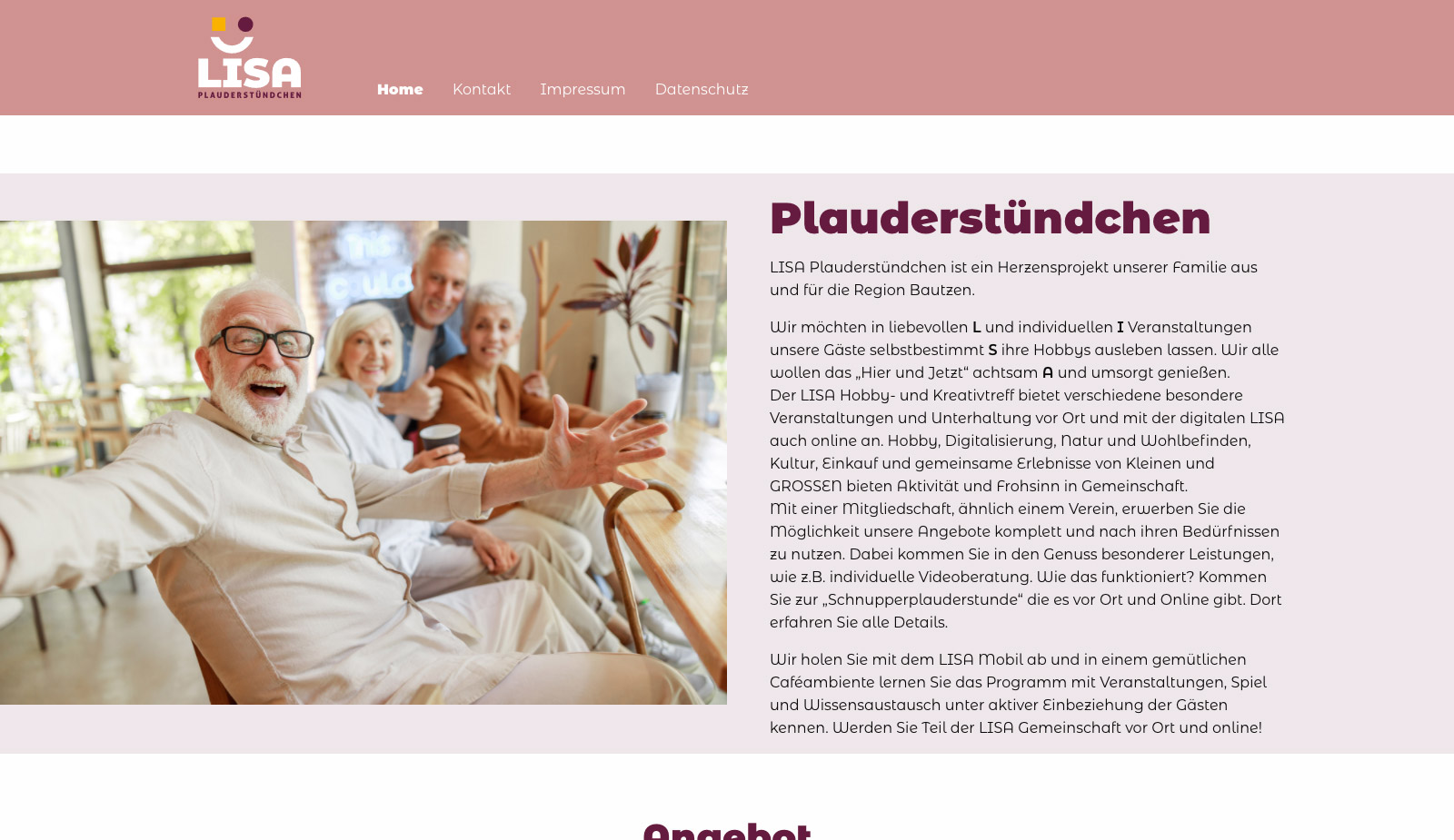 Website LISA Plauderstündchen von transparent Werbeagentur Chemnitz