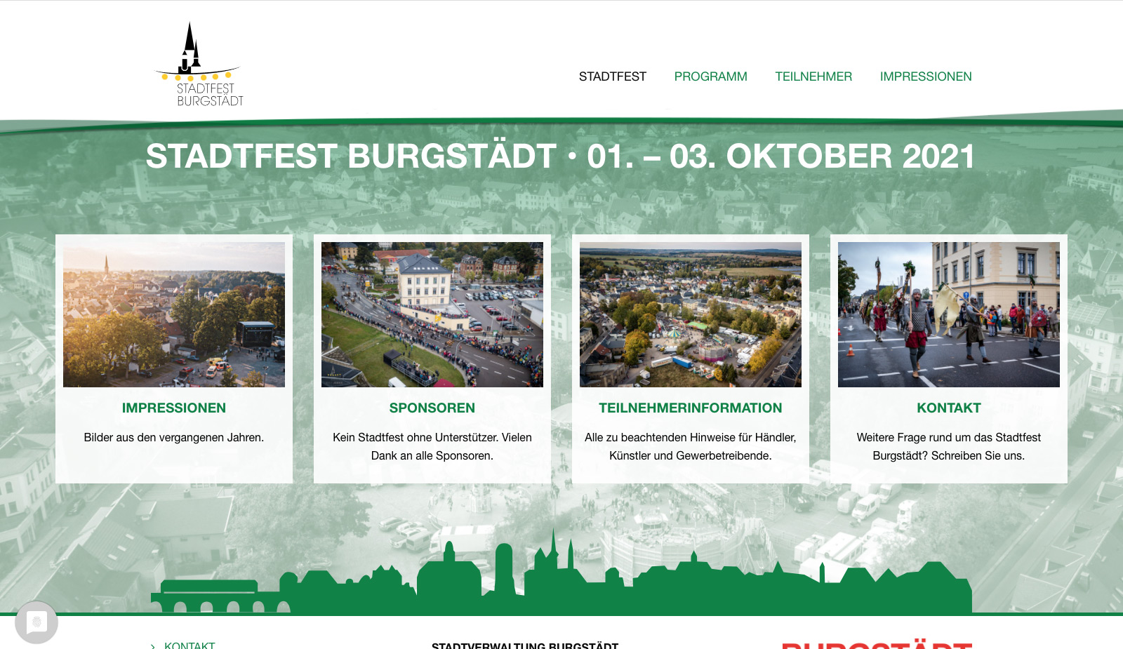 Website Stadtfestverein Burgstädt e.V. von transparent Werbeagentur Chemnitz