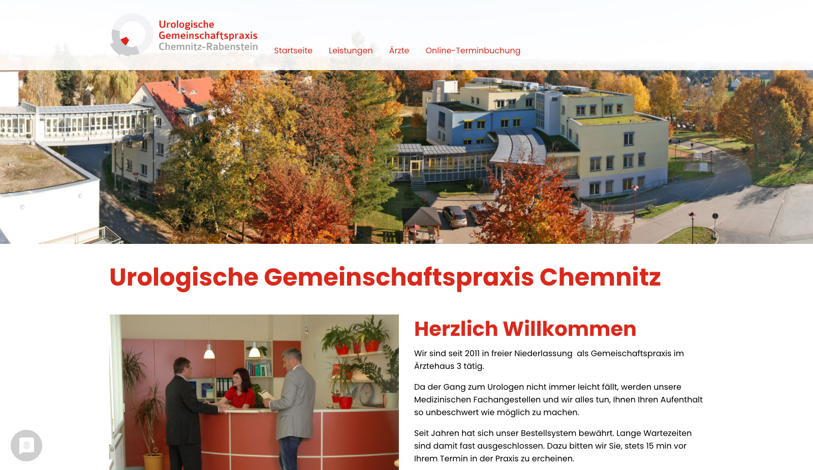Website Urologische Gemeinschaftspraxis von transparent Werbeagentur Chemnitz