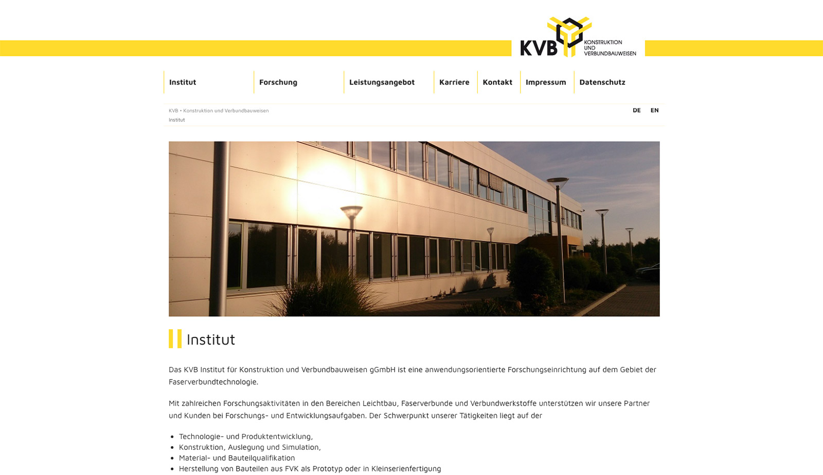 Website KVB Chemnitz von transparent