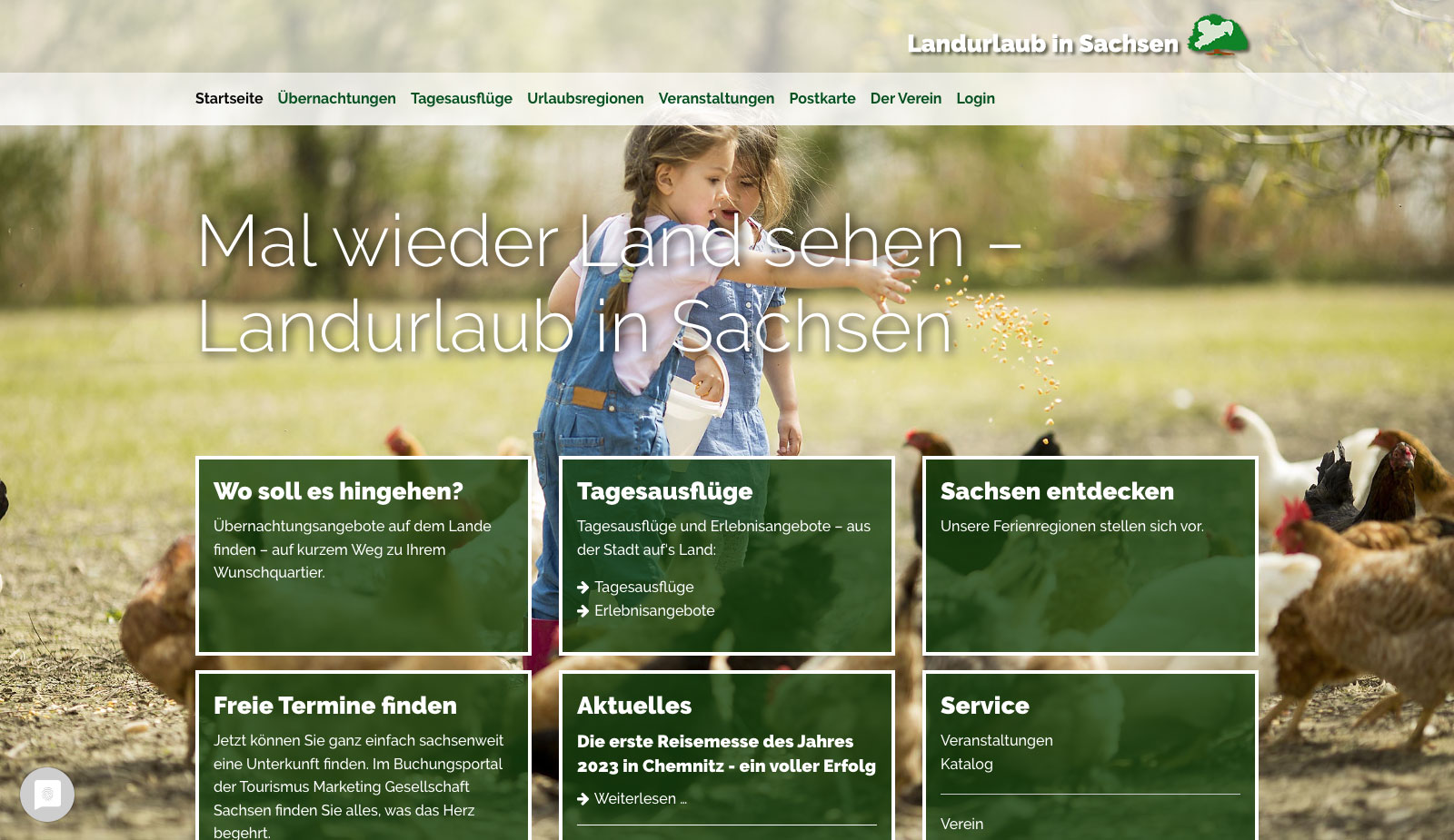 Website Landurlaub in Sachsen e.V. von transparent Werbeagentur Chemnitz
