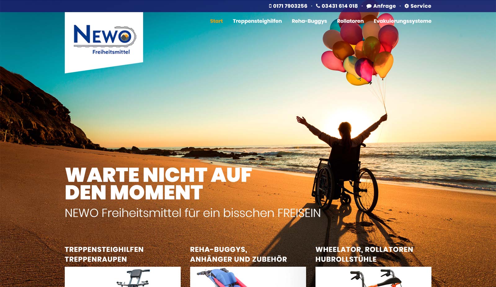 Website Newo Freiheitsmittel von transparent Werbeagentur Chemnitz