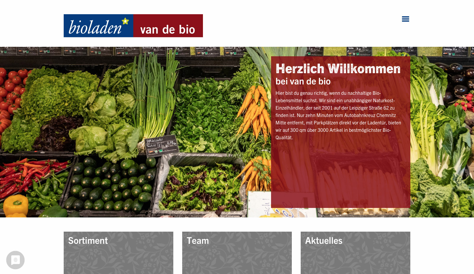 Website bioladen* van de bio von transparent Werbeagentur Chemnitz