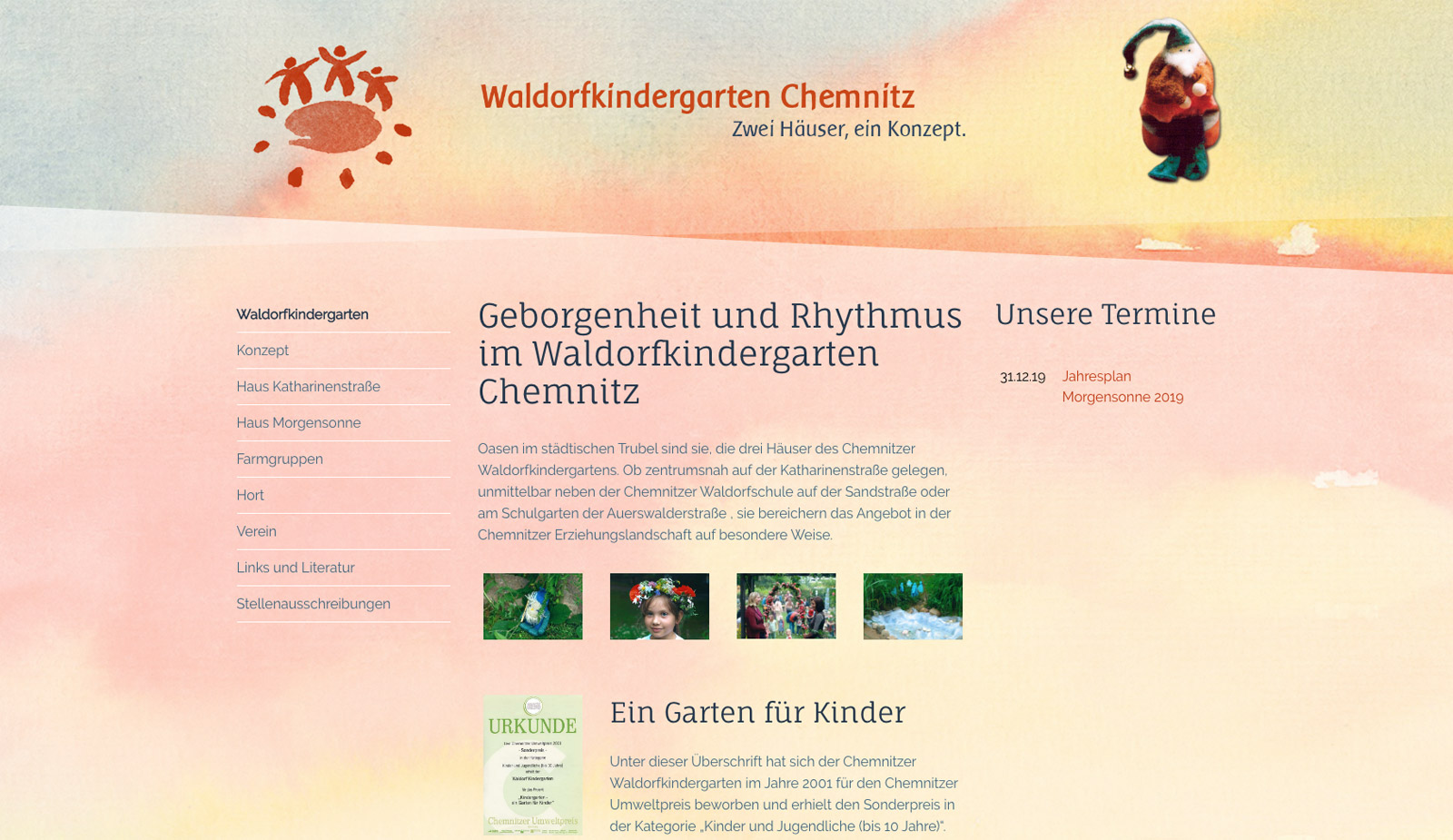 Website Waldorfkindergarten Chemnitz von transparent Werbeagentur Chemnitz