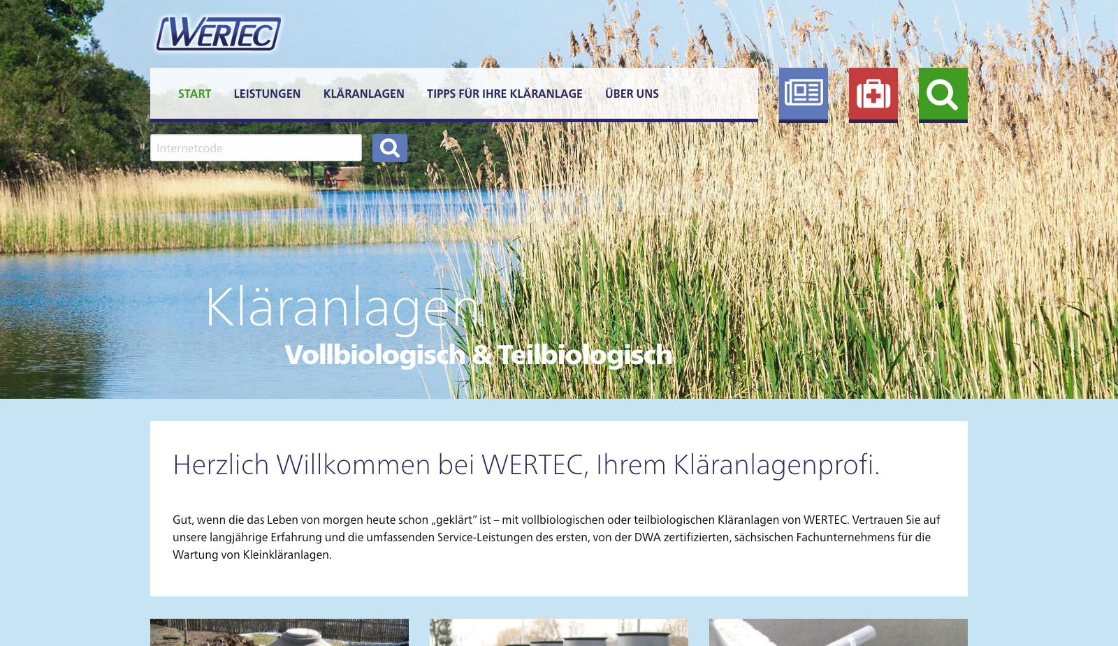 Website Kläranlagenprofi von transparent Werbeagentur Chemnitz